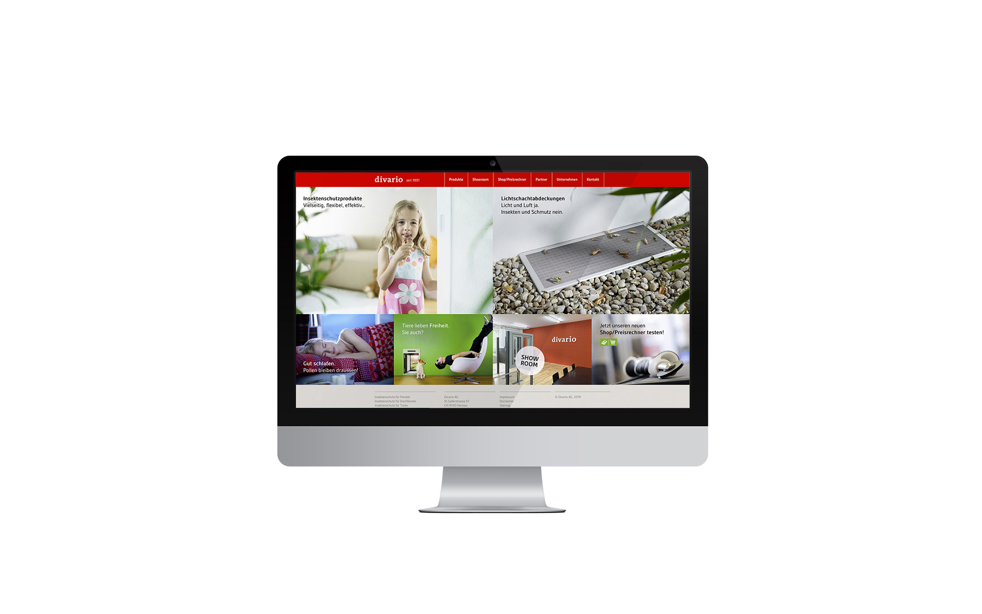 Responsive Webseite für divario Insektenschutz von EightyNine, Agentur für Corporate Design und Grafik in St. Gallen, Schweiz