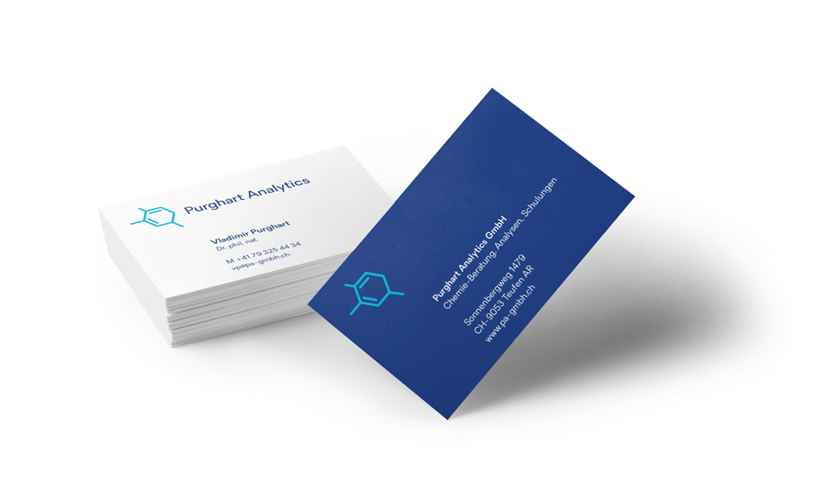 Visitenkarten Purghart Analytics von EightyNine, Agentur für Corporate Design und Grafik in St. Gallen, Schweiz